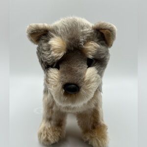 2018 Douglas The Cuddle Toy Yorkie Puddin 8” Tall Grey Tan Plush Stuffed Dog toy